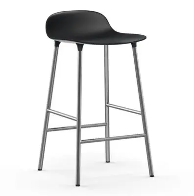KRZESŁO BAROWE FORM CHROMOWANA PODSTAWA CZARNE NORMANN COPENHAGEN