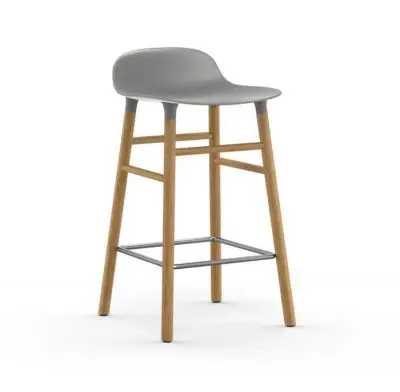 Krzesło Barowe Form Dębowa Podstawa Szare Normann Copenhagen