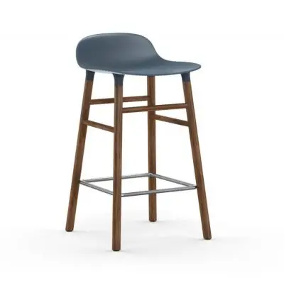 Krzesło Barowe Form Podstawa Orzech Niebieskie Normann Copenhagen