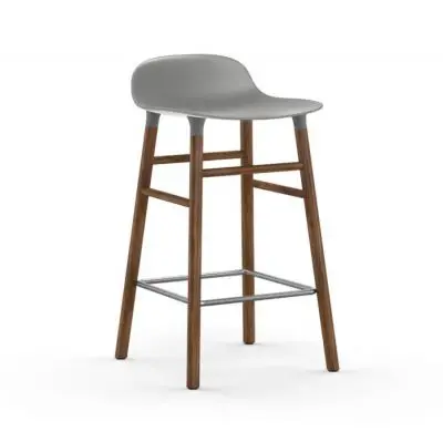 Krzesło Barowe Form Podstawa Orzech Szare Normann Copenhagen