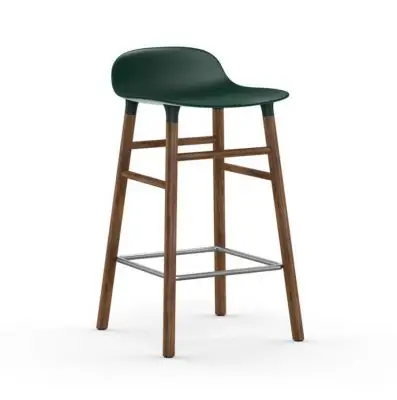 Krzesło Barowe Form Podstawa Orzech Zielone Normann Copenhagen