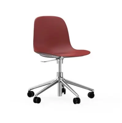 Krzesło Biurowe Form Aluminiowa Podstawa Czerwone Normann Copenhagen