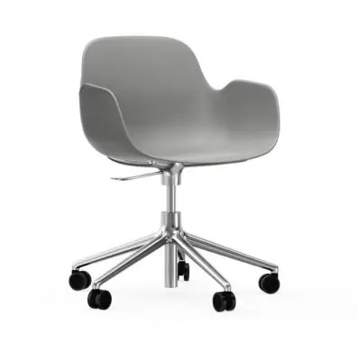Krzesło Biurowe Form Z Podłokietnikami Aluminiowa Podstawa Szare Normann Copenha