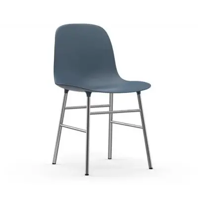 Krzesło Form Chromowana Podstawa Niebieskie Normann Copenhagen