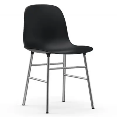 Krzesło Form Chromowana Podstawa Czarne Normann Copenhagen