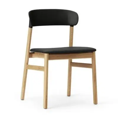Krzesło Herit Jasny Dąb Skórzane Czarne Normann Copenhagen