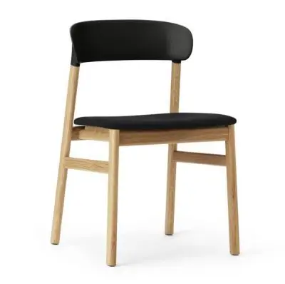 Krzesło Herit Jasny Dąb Tapicerowane Czarne Normann Copenhagen