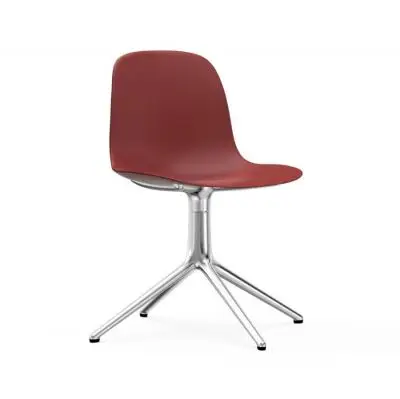 Krzesło Obrotowe Form Aluminiowa Podstawa Czerwone Normann Copenhagen
