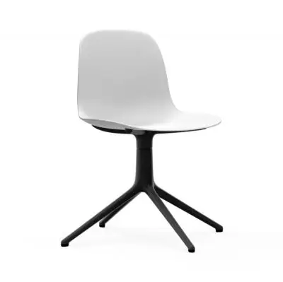 Krzesło Obrotowe Form Czarna Podstawa Białe Normann Copenhagen