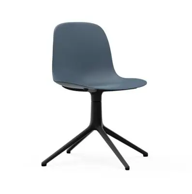 Krzesło Obrotowe Form Czarna Podstawa Niebieskie Normann Copenhagen
