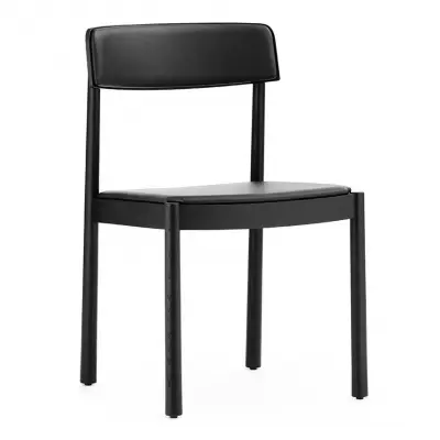 Krzesło Timb Czarne Skórzane Normann Copenhagen