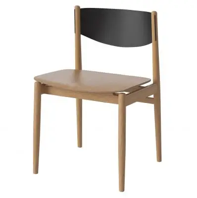 Krzesło Apelle olejowany dąb - beżowa skóra BOLIA
