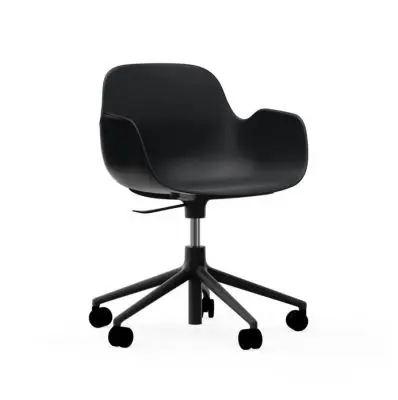 Krzesło Biurowe Form Z Podłokietnikami Czarna Podstawa Czarne Normann Copenhagen