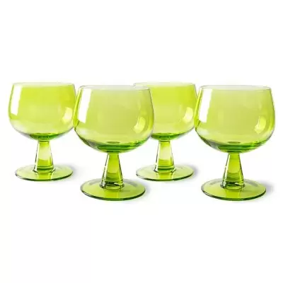 Kieliszki do wina Emeralds 4 szt. limonkowa zieleń HKliving