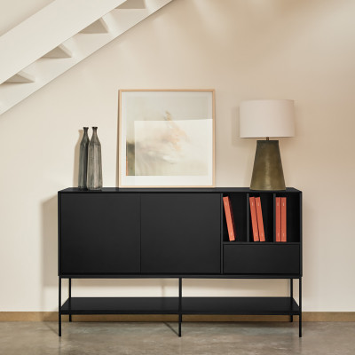 Platt chest of drawers 166 cm black Teulat