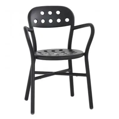 Krzesło Pipe z podłokietnikami czarne Magis