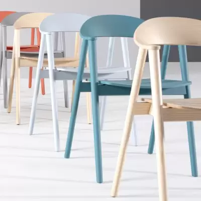 KRZESŁO DREWNIANE CARO TAPICEROWANE SKY BLUE