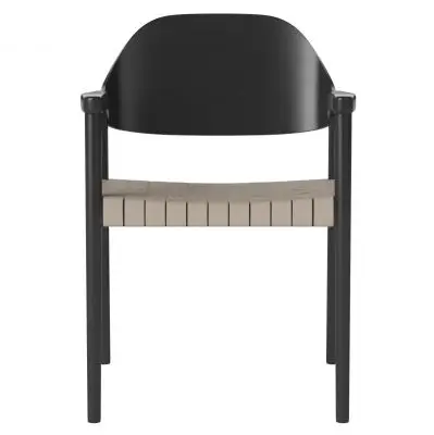 Krzesło Mebla czarny dąb beżowe siedzisko Bolia