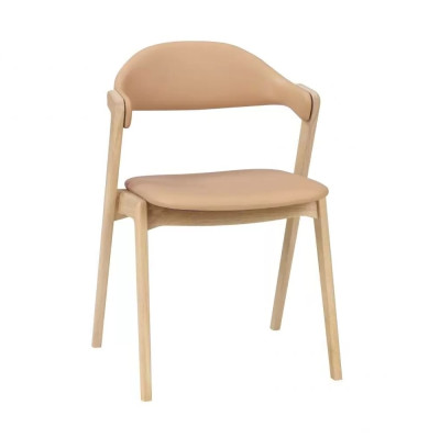 Krzesło Parker jasny dąb piaskowa skóra