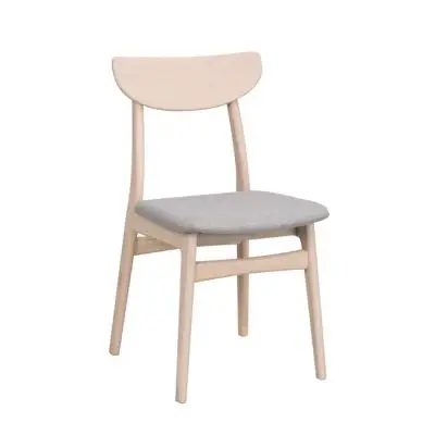 Krzesło Rodham dąb bielony-jasnoszare siedzisko Rowico