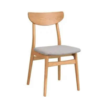 Krzesło Rodham dąb naturalny-jasnoszare siedzisko Rowico