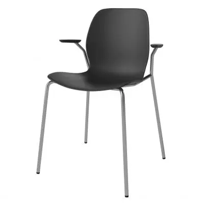 Krzesło Seed z podłokietnikami czarne Bolia
