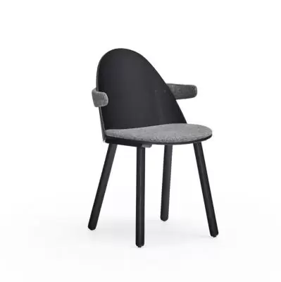 Krzesło Uma z podłokietnikiem czarne Teulat