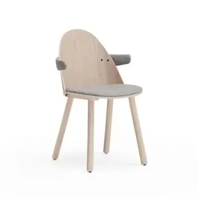 Krzesło Uma z podłokietnikiem jasne-naturalne Teulat