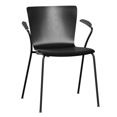 Krzesło Vico Duo VM113 Z Podłokietnikami Czarny Jesion Fritz Hansen
