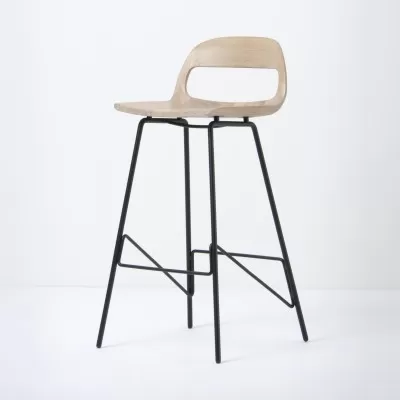 Krzesło barowe Leina 93 cm czarne Gazzda