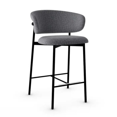 Oleandro boucle antracitová barová židle Calligaris