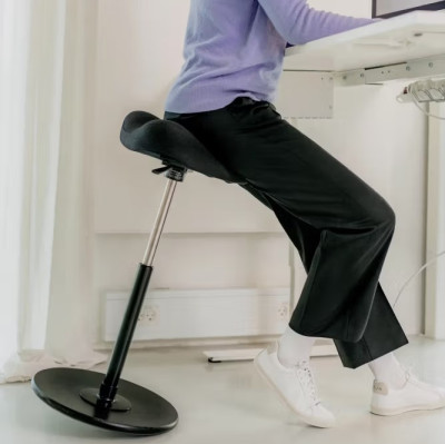 Ergonomic chair Move low dark gray, black wood Varier