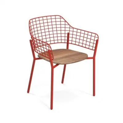 Krzesło ogrodowe Lyze Teak czerwone Emu