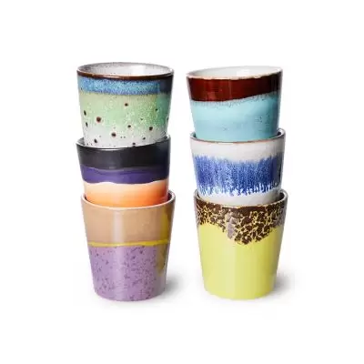Kubek ceramiczny do kawy 70s 6 szt. pluto HKliving
