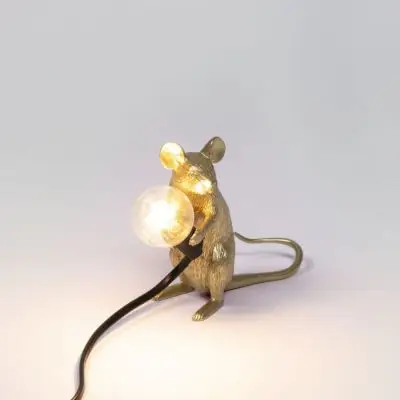 LAMPA MOUSE ZŁOTA SIEDZĄCA SELETTI