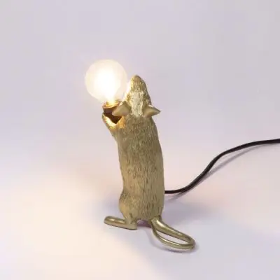 LAMPA MOUSE ZŁOTA STOJĄCA SELETTI