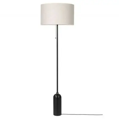 Lampa Podłogowa Gravity Czarny Metal Klosz Canvas Gubi