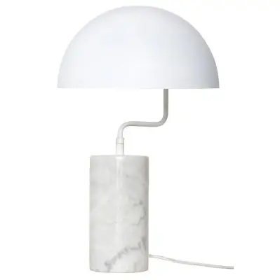 Lampa Stołowa Metal Marble Biała Hubsch