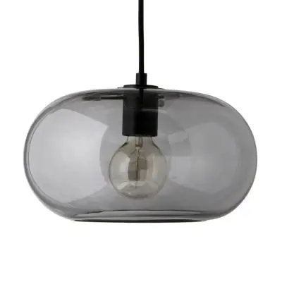 LAMPA WISZĄCA KOBE PRZYDYMIONA CZARNA OSŁONKA FRANDSEN