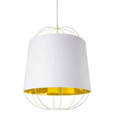 LAMPA WISZĄCA LANTERNA ŚREDNIA BIAŁO-ZŁOTA PETITE FRITURE