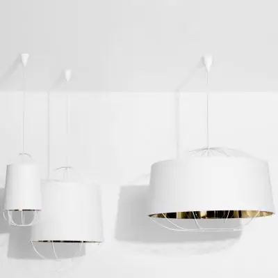 LAMPA WISZĄCA LANTERNA ŚREDNIA BIAŁO-ZŁOTA PETITE FRITURE