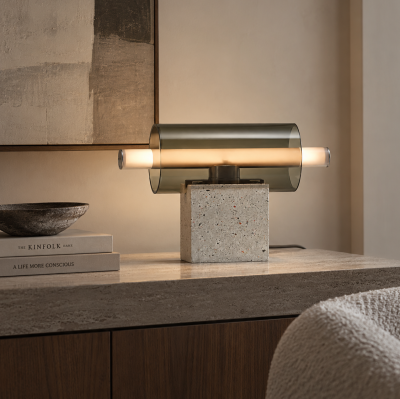 Lampa stołowa Overlay przydymiona szara Brokis