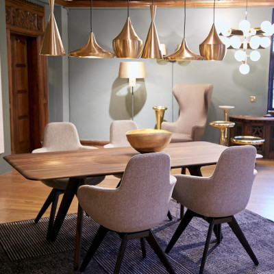 Schlagen Sie hohe Messing -Hanglampe Tom Dixon