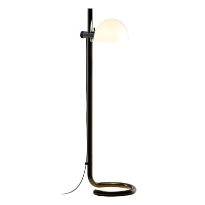 Lampa podłogowa Lauro biały klosz z ciemnobrązową podstawą Marset