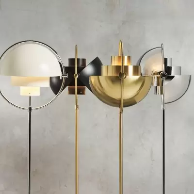 Lampa Podłogowa Multi-Lite Brass Soft Black Semi Matt Gubi