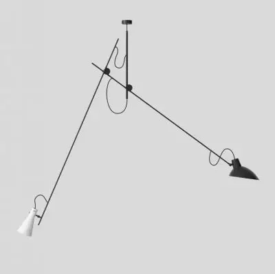 Lampa VV Cinquanta mosiężna rama-czarny i biały klosz Astep