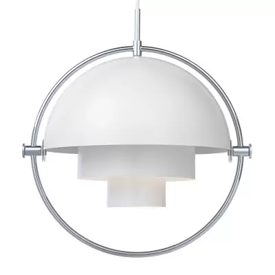 Lampa Wisząca Multi-Lite 32 Cm Chrome White Semi Matt Gubi