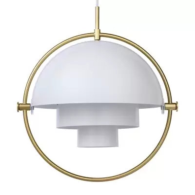 Lampa Wisząca Multi-Lite 32 cm Brass White Semi Matt Gubi