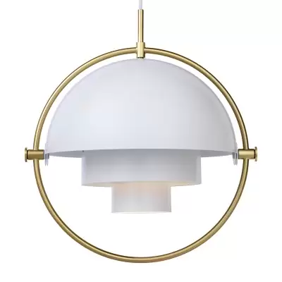 Lampa Wisząca Multi-Lite 32 Cm Brass White Semi Matt Gubi