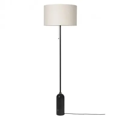 Lampa podłogowa Gravity czarny marmur klosz Canvas Gubi